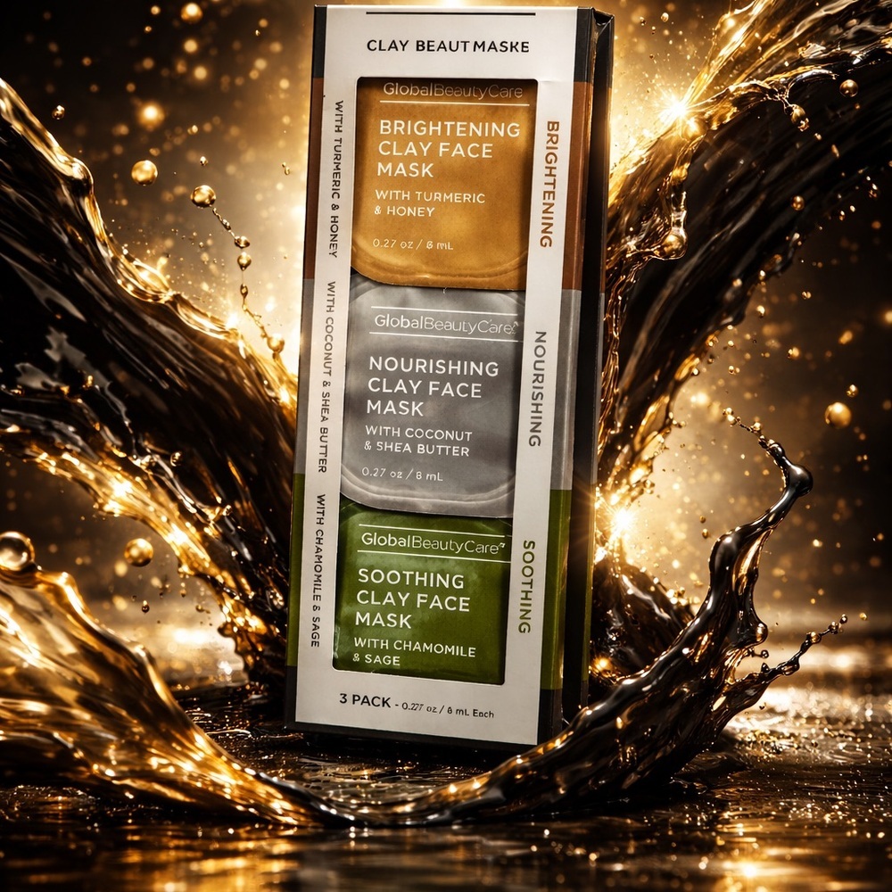 Clay Face Mask Set - Brightening, Nourishing, Soothing